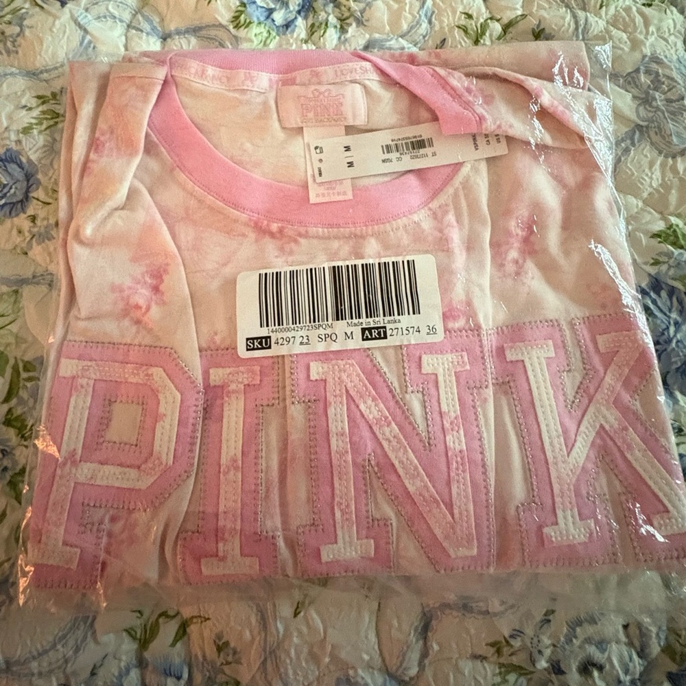 PINK X LOVESHACKFANCY CAMPUS COTTON TEE